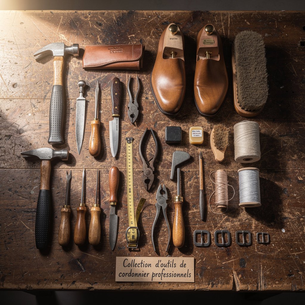 Collection d'outils de cordonnier professionnels